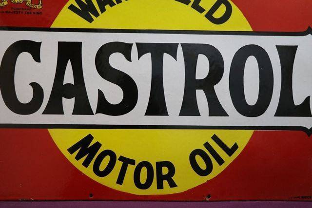 Castrol Motor Oil Enamel Advertising Sign 