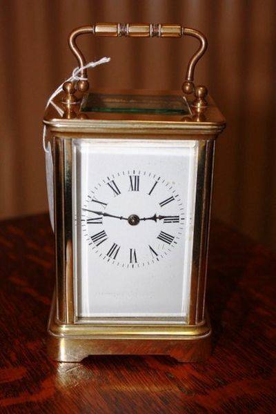 French Brass 8 Day Carrige Clock C1900