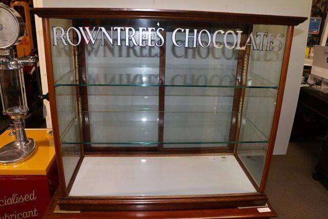 Antique Rowntrees Chocolates Counter Top Dispensing Cabinet