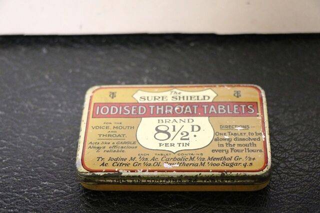 Vintage Sure Shield Iodised Throat Tablets Tin 
