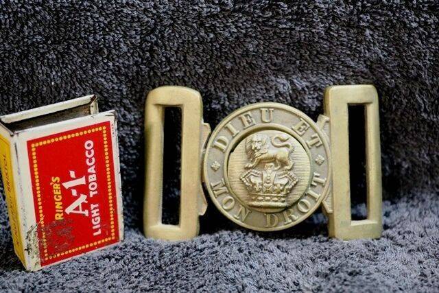 Vintage Original British Army Brass Belt Buckle  