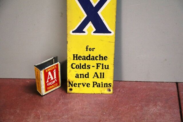 Vintage Small BEX Tin Strip for Better Relief Adv Sign 