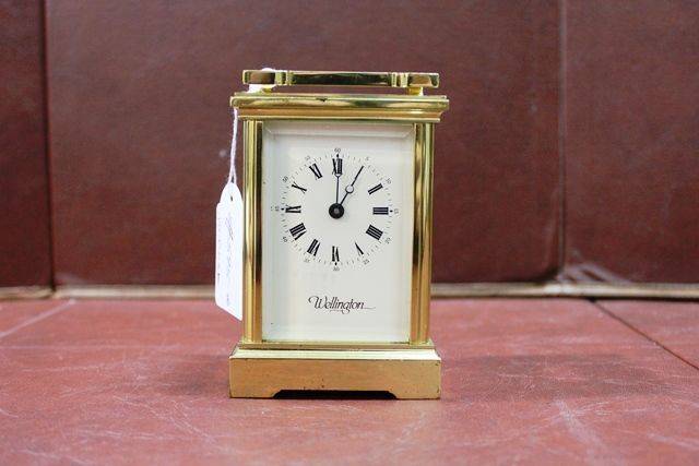 20th Century Fema 11 Jewels London Brass Cariage Clock 