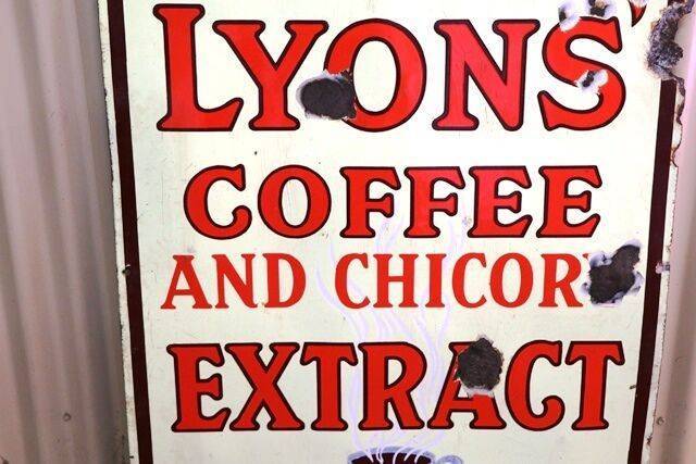 A Early Lyons Coffee and Chicory Extract Enamel Sign  