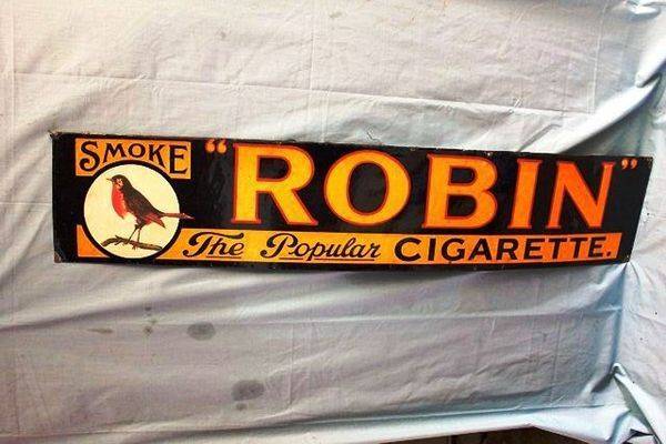 A Exceptional Robin Starch Strip Enamel Sign