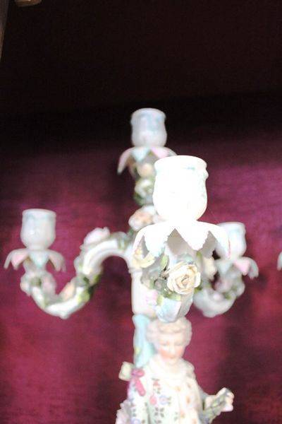 A Fine Pair Of Sitzendorf Porcelain Candelabras C1880 