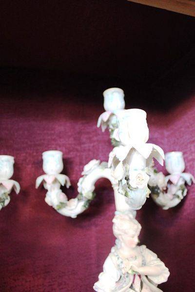 A Fine Pair Of Sitzendorf Porcelain Candelabras C1880 