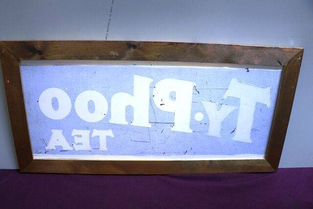 A Genuine Vintage TyPhoo Glass Advertising Panel 