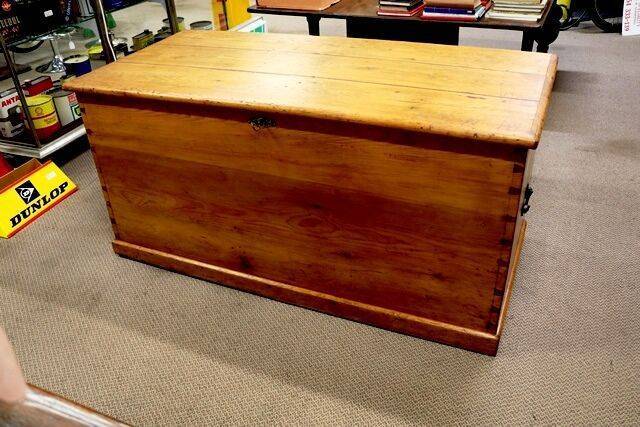 A Large Antique Victorian Pine Coffer  