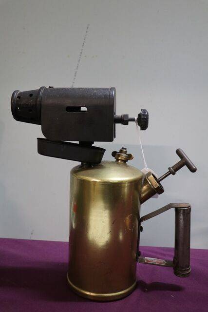 A Large Vintage Brass + Metal Vulcano Blowtorch 