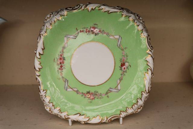 A Rare Green Ground Tea Pot Stand Copeland + Garrett C1833 
