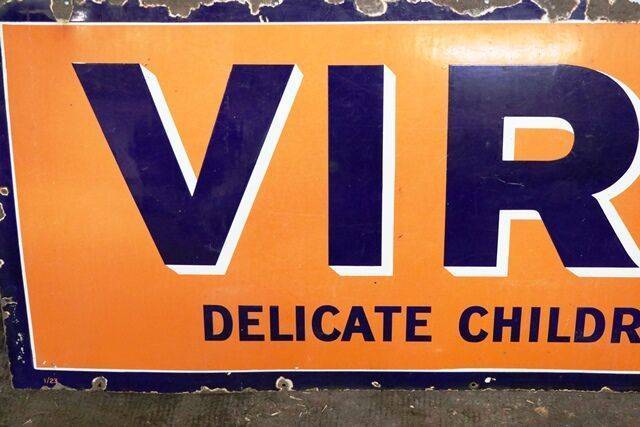 A Very Nice Vintage VIROL Enamel Advertising Sign 