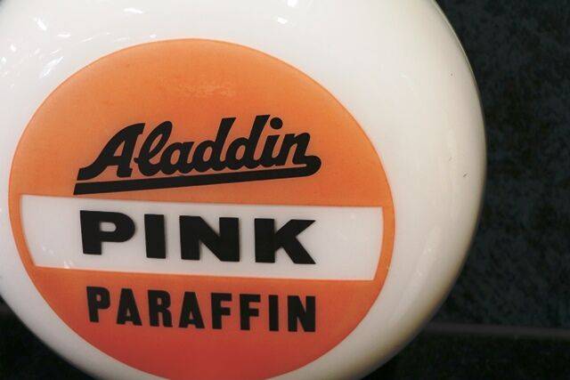 Aladdin Pink Paraffin Original Glass Petrol Pump Advertising Globe  