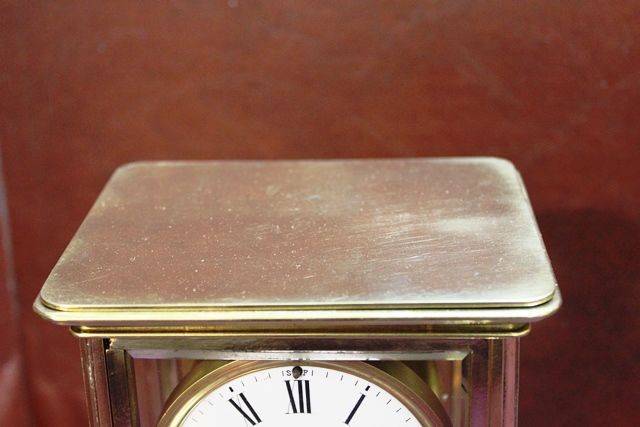 Antique Brass Crystal Regulator With Mercury Pendulum Carraige Clock