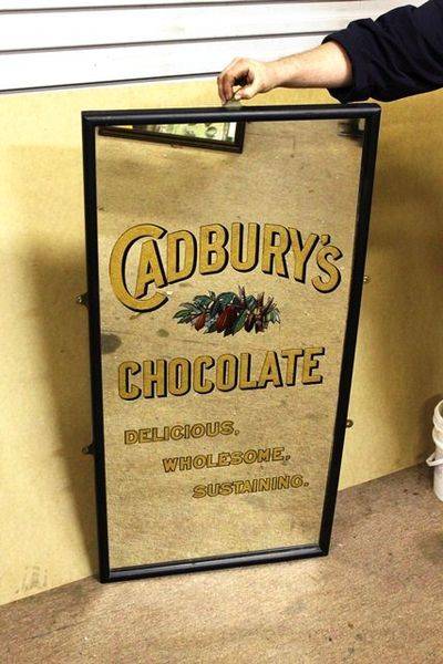 Antique Cadburys Chocolate Advertising Mirror 