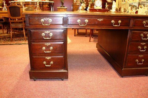 Antique Mahogany 18 drawer Partners Desk