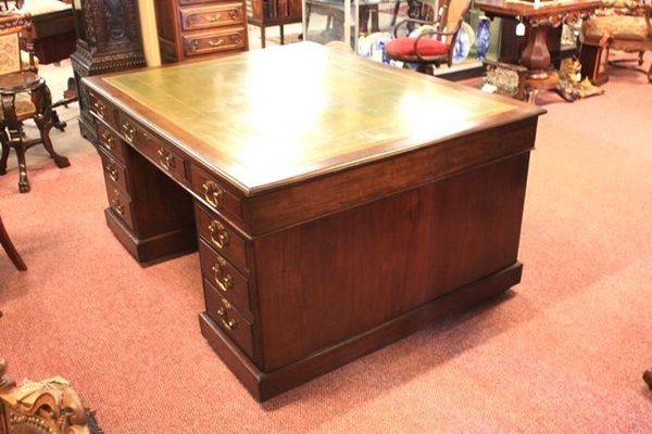 Antique Mahogany 18 drawer Partners Desk