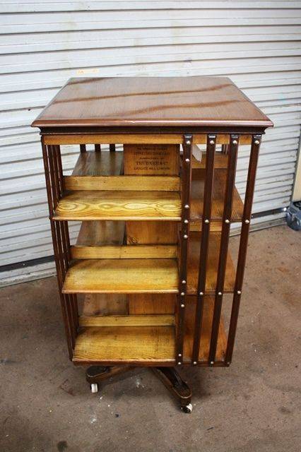 Antique The American Patent Walnut Revolving Bookcase  