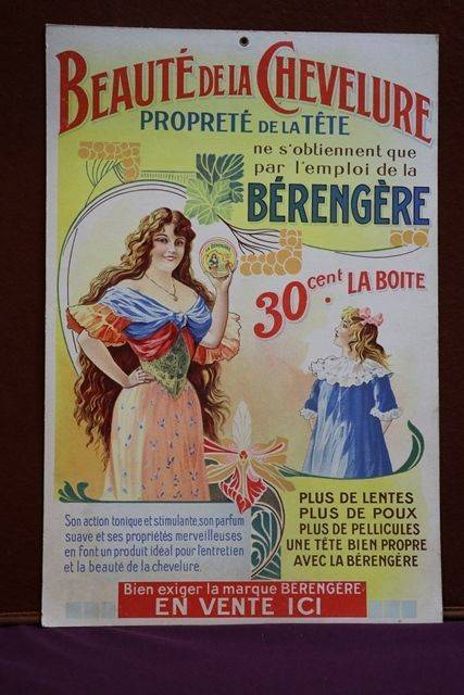 Beaute De La Chevelure Cardboard Advertising Sign 
