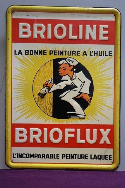 Brioline French Painting Tin Advertising Sign 