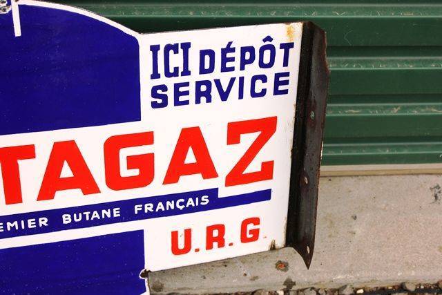 Butagaz Die Cut Enamel Post Mount Sign