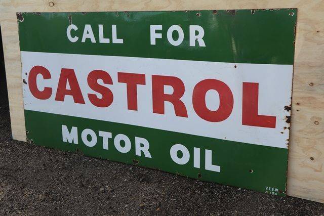 Castrol andquotCall for Castrol Motor Oil andquot Enamel Advertising Sign 