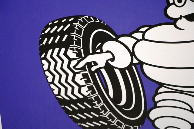 Classic Michelin Bibendum Pictorial Double Enamel Adv Sign 