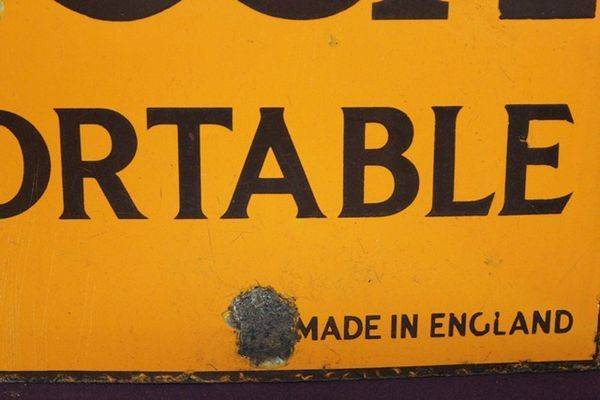 Decca Portable Gramophone Pictorial Post Mount Enamel Sign