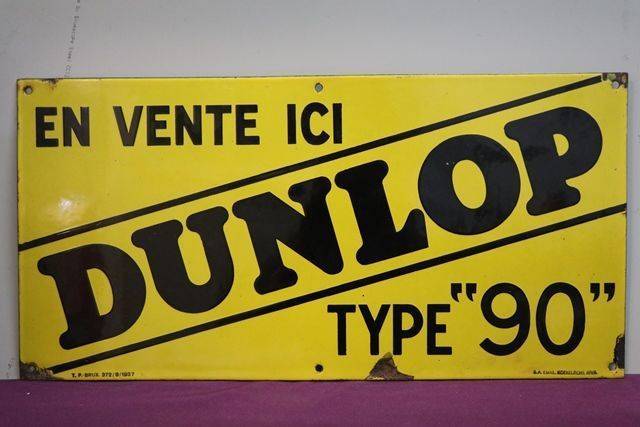 Dunlop Tyre Enamel Advertising Sign 