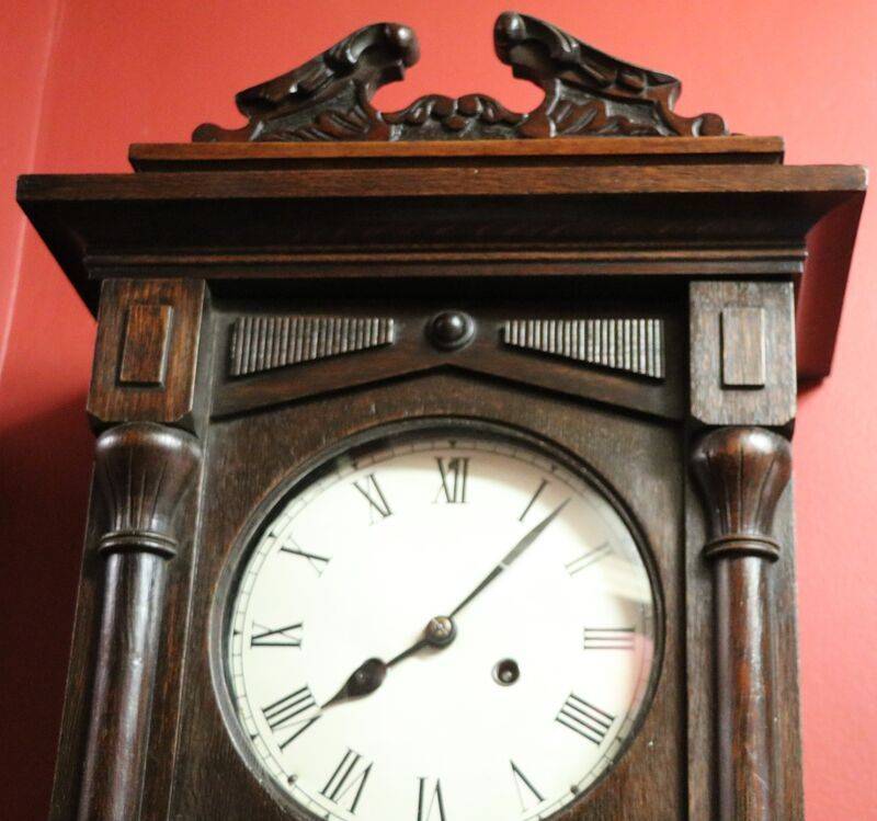 Early 20th Century Oak Wall Clock