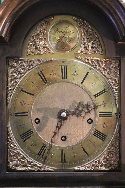 Early C20th Brass Face 8 Day Westminster Oak Grandmother Clock  