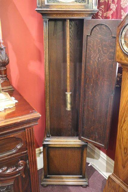 Early C20th Oak Long Case Clock With 8 Day 14 Hour Movement 
