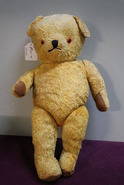 Early Plush Bear Jointed Body With Growler  