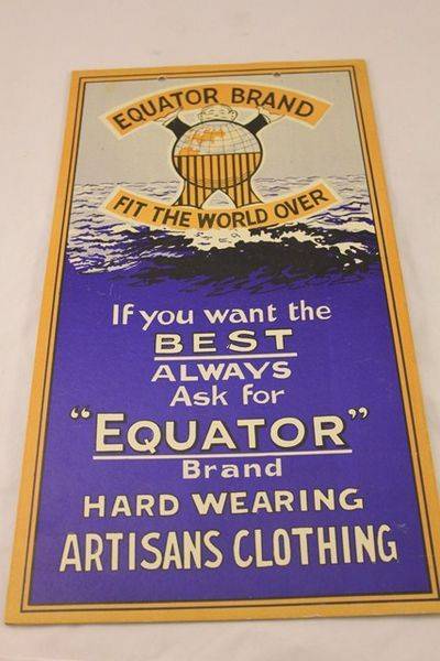 Equator Brand Clothing Ad Card