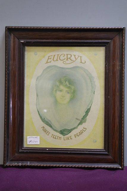 Eucryl Smokers Tooth Powder Framed Advertising Card 