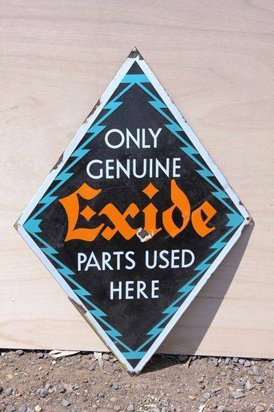 Exide Genuine Parts Enamel Sign
