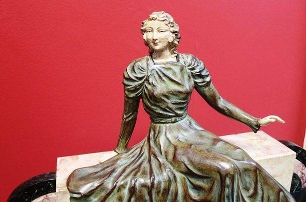 French Marble and Spelter Figure