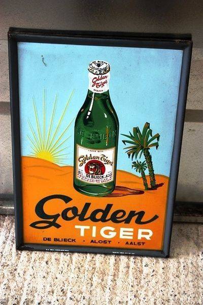 Golden Tiger Beer Pictorial Enamel Sign Arriving Nov