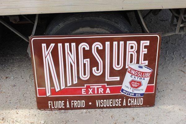 Kings Lube Extra Motor Oils Enamel Sign