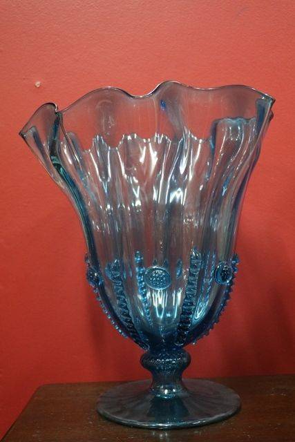 Large Venetian Glass Vase C1940 Xxxx Antique Complex