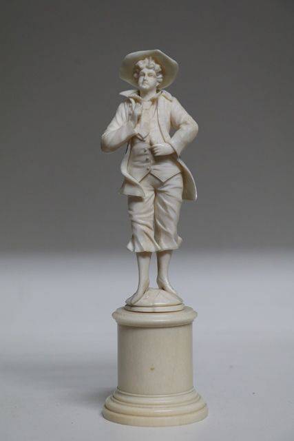 Late 19th Century French Carved Ivory Figure Of a Young man 