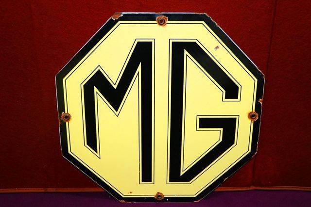 MG Octagon Enamel Advertising Sign 