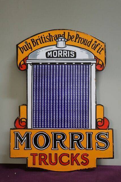 Morris Trucks Double Sided Enamel Advertising Sign  