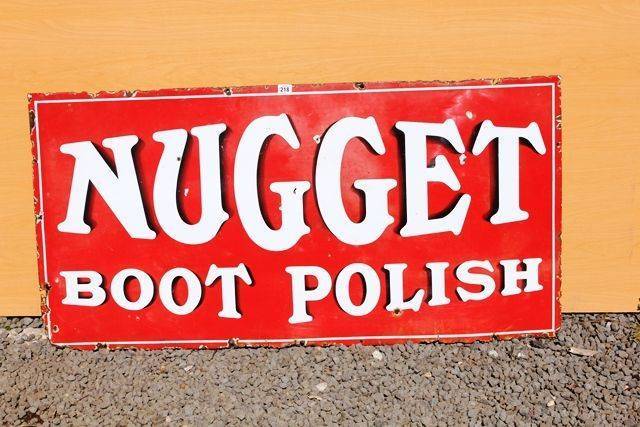 Nugget Boot Polish Enamel Advertising Sign. XXXX Antique Complex
