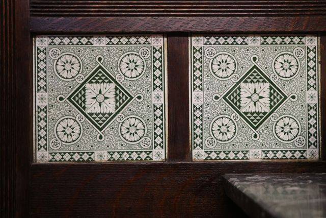 Oak Hall Stand With Tiles and Marble Top
