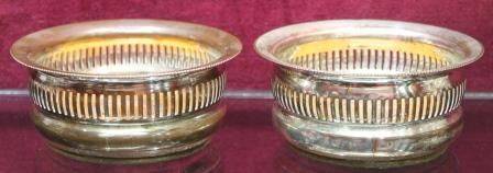 Pair of Victorian Silverplated Wine Bottle Coasters