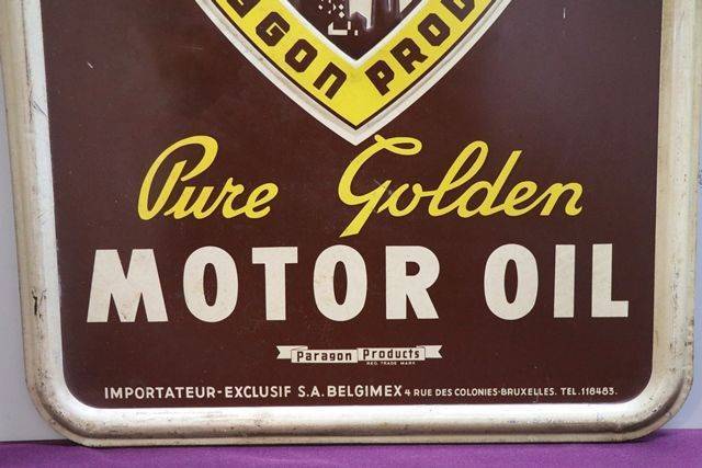Paragold Motor Oil Tin Advertising Sign 