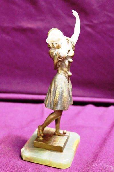Pierrette Bronze And Ivory Figure By Gerard   