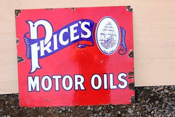 Prices Motor Oils Enamel Sign