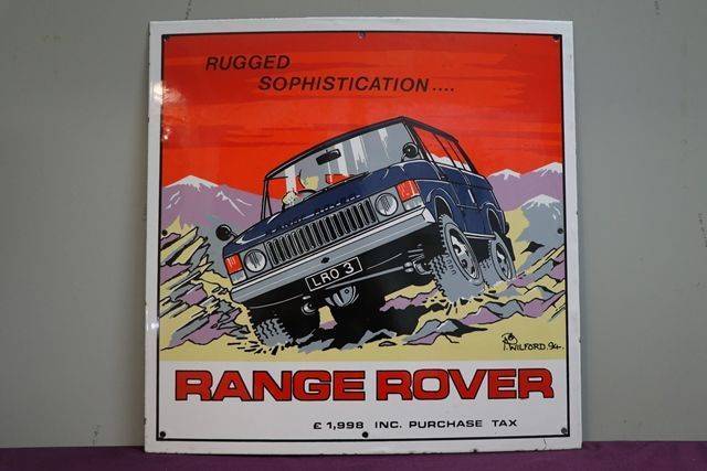 Range Rover Pictural Advertising Enamel Sign 